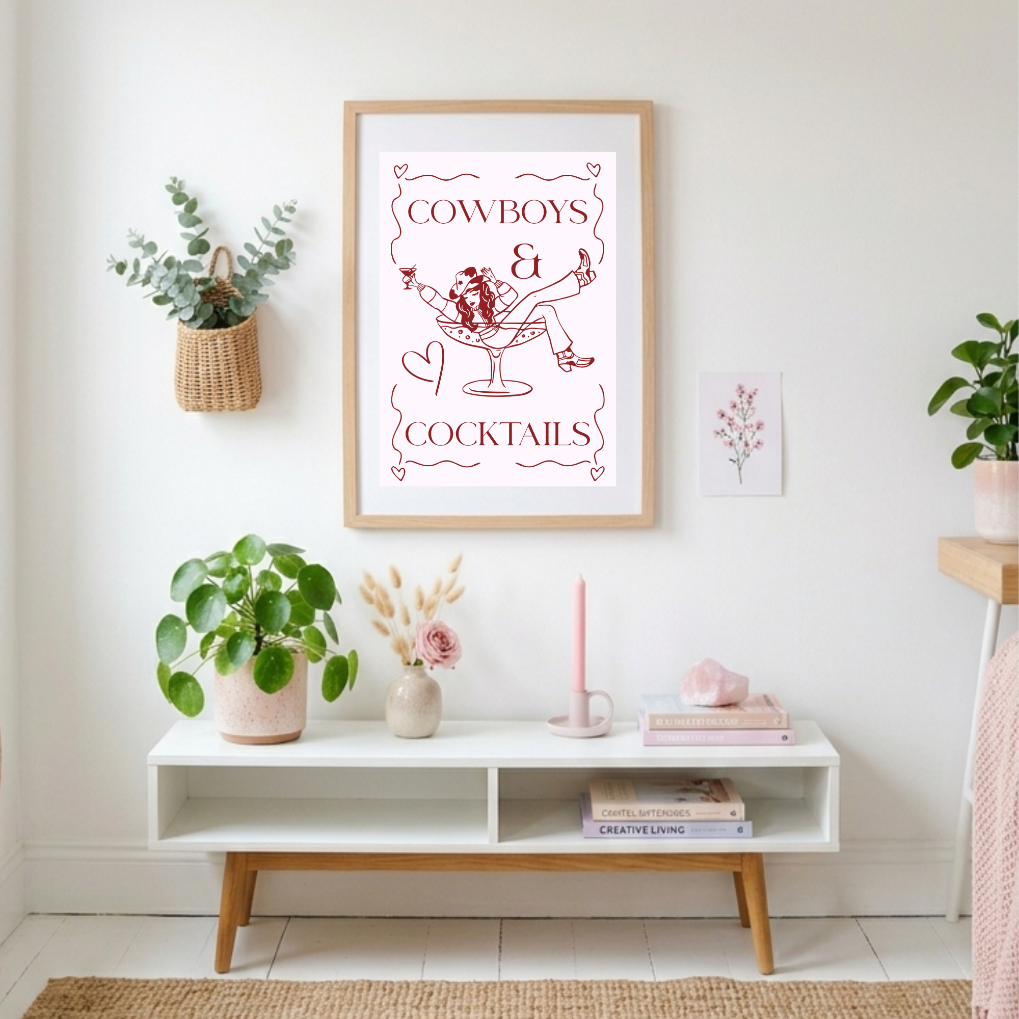 Cowboys & Cocktails A4 Wall Print