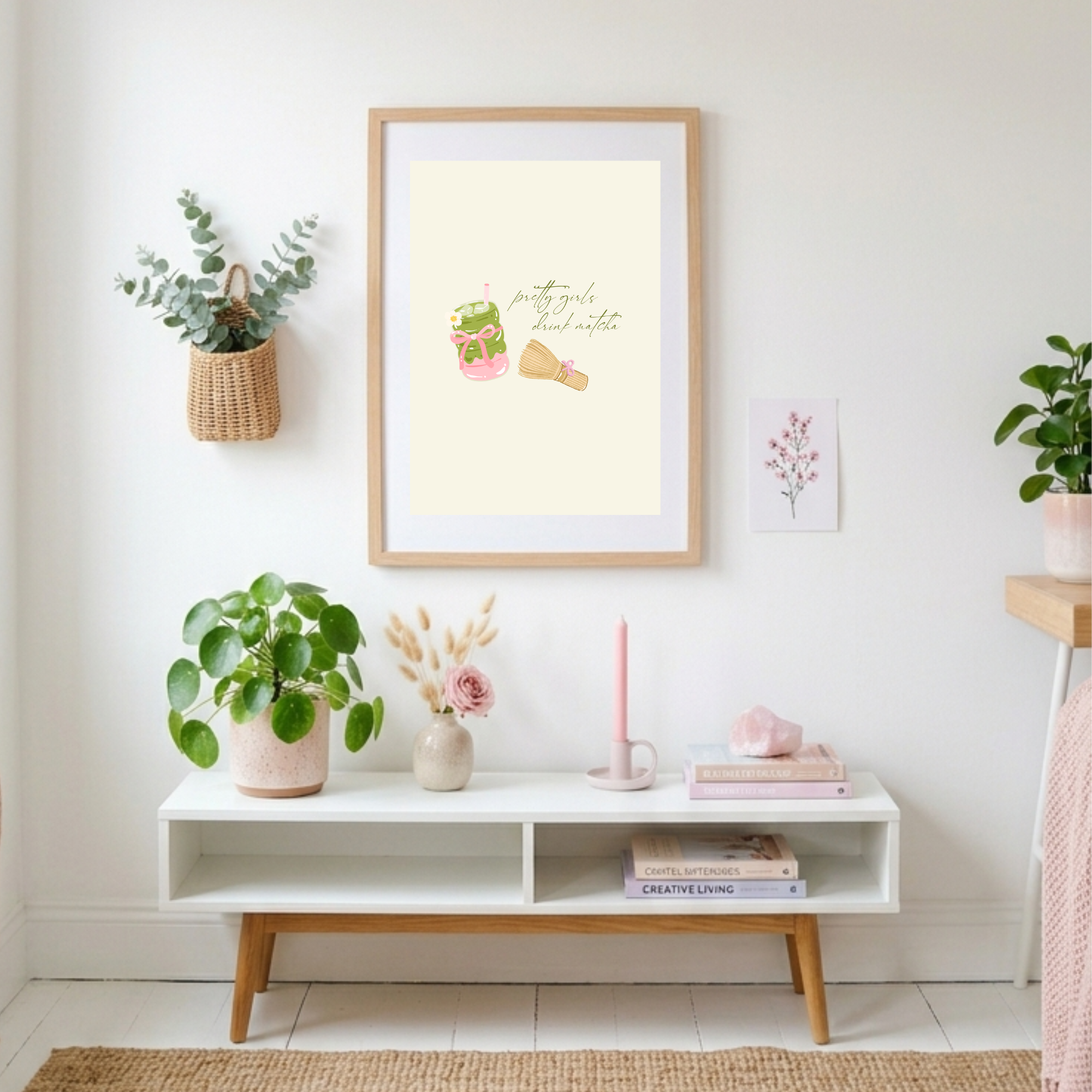 Pretty Girls Drink Matcha A4 Wall Print